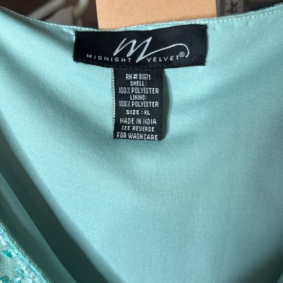 Midnight Velvet Green Beaded Blouse Women’s XL – - Picture 4 of 10